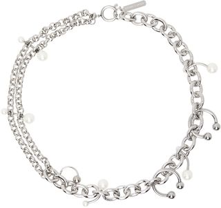 Silver Holly Pearl Necklace