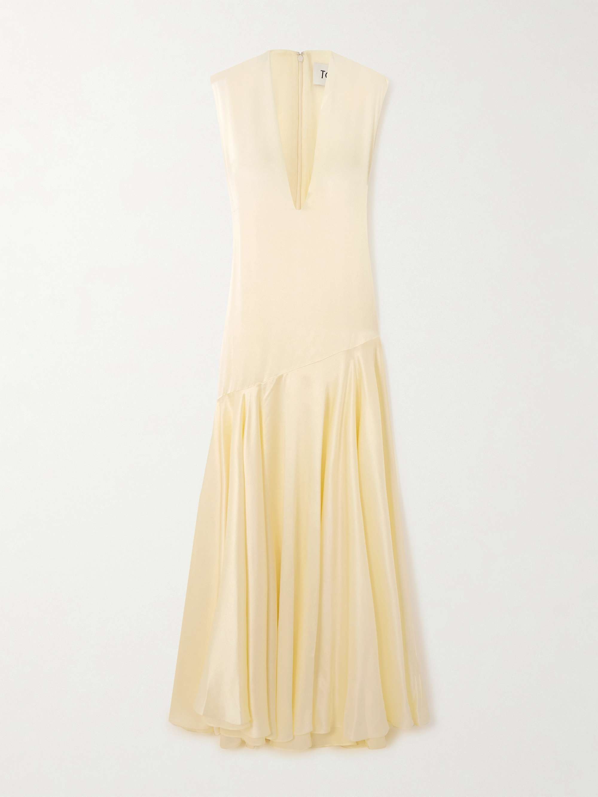 Edan Pleated Silk-Satin Gown