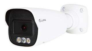 A white surveillance camera that is now ONVIF certified for Snap One.