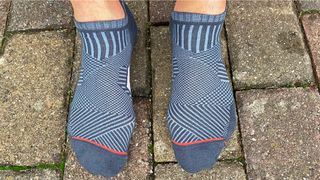 Man wearing Rockay Accelerate Performance ankle socks
