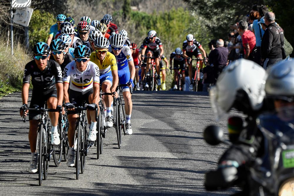 The peloton in action during stage 6 at Paris-Nice