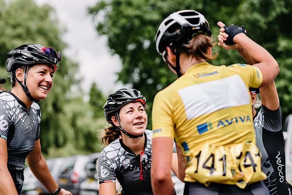 Result confirmed. Time to celebrate - Barbara Guarischi, Elise Delzenne and Lisa Brennauer.