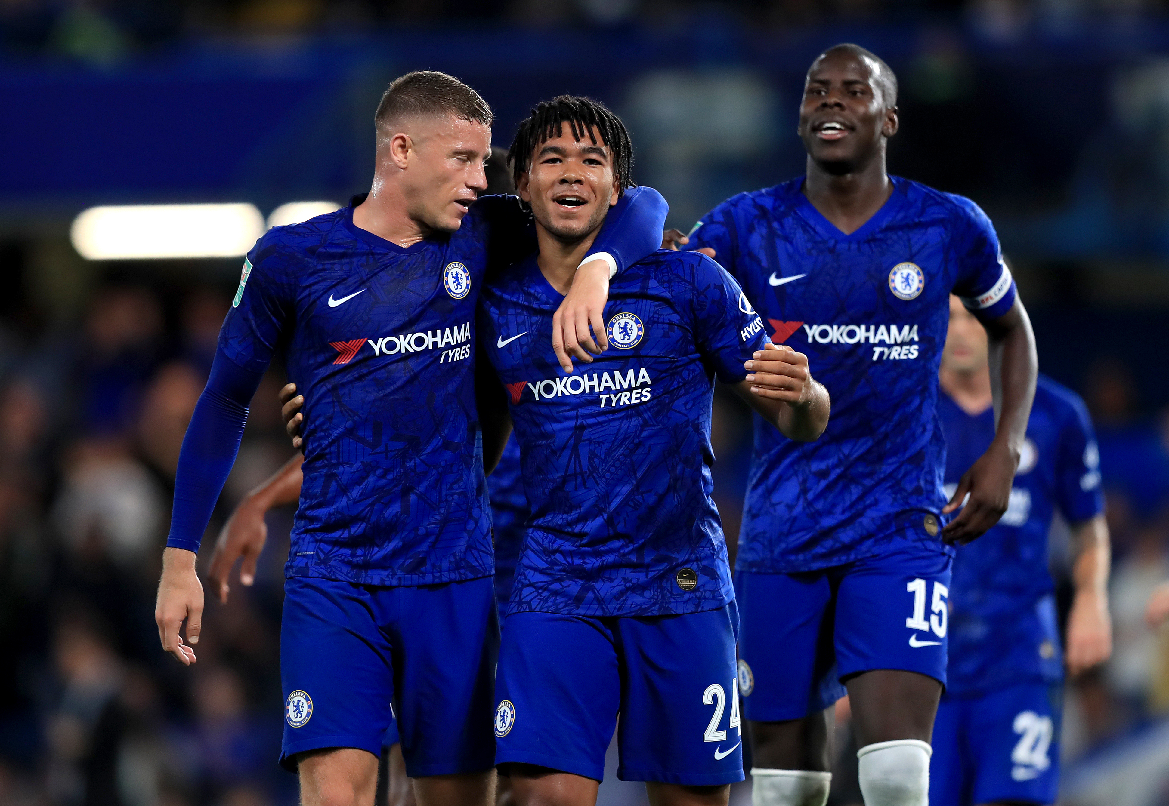 Reece James, centre, has broken into the Chelsea team
