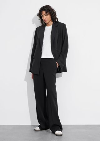 Wide Press-Crease Trousers