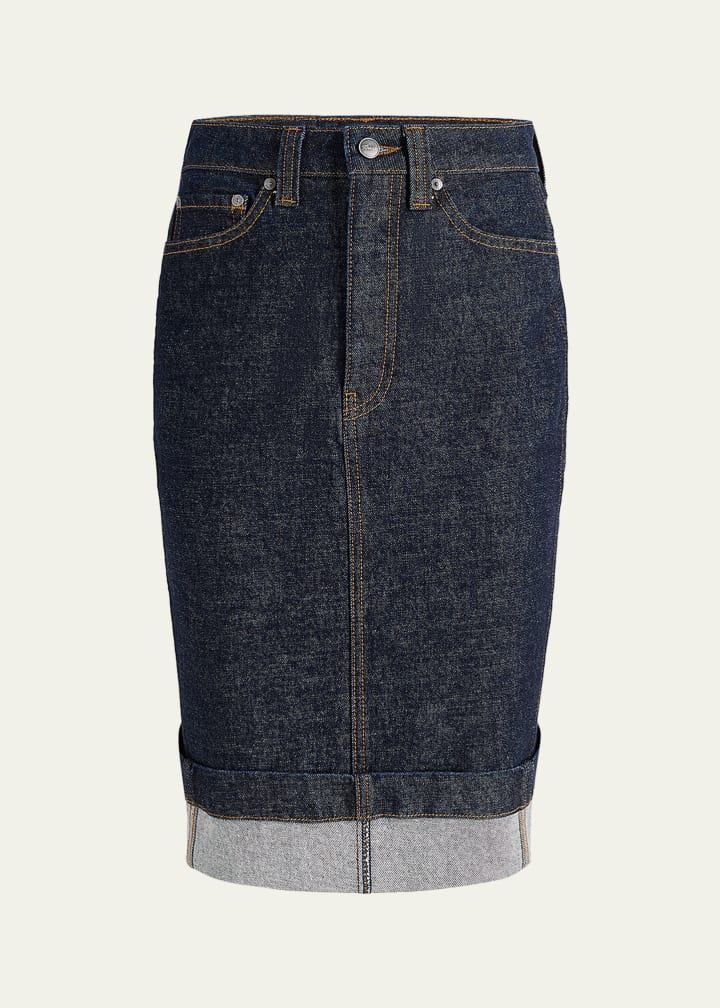 Kendra Cuffed Denim Skirt