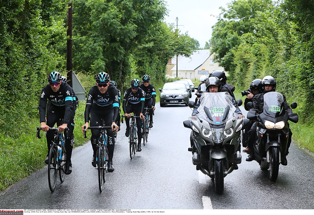 Team Sky training ahead of the Tour de France in Mont-Saint-Michel
