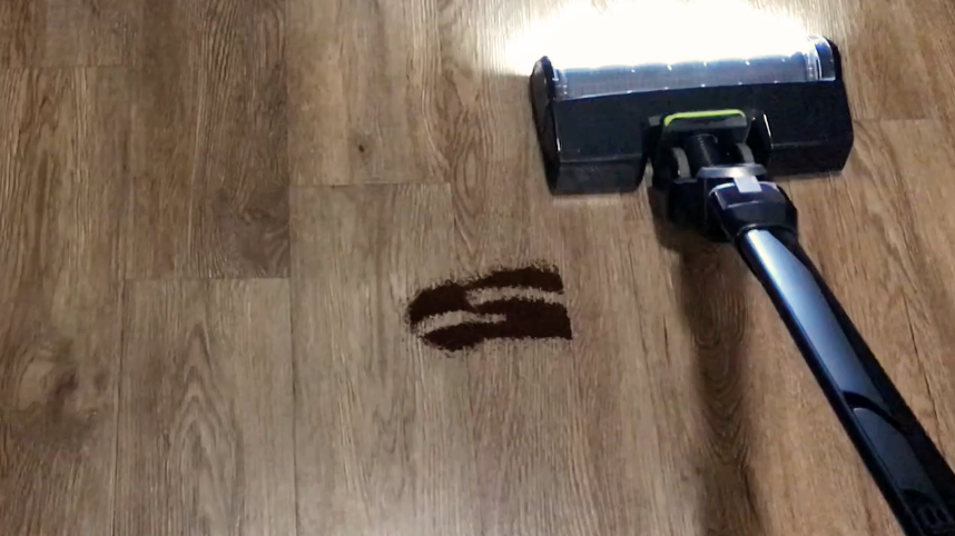 Bissell IconPet Turbo Cordless Stick Vacuum being tested in writer's home