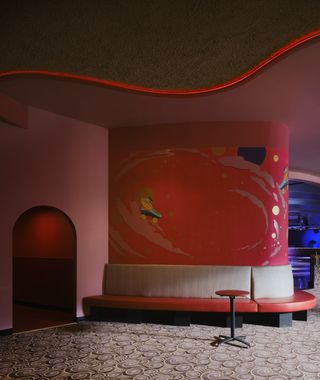 Xanadu Roller Arts colourful interiors full of bright hues and curved geometries