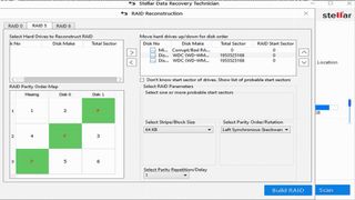 Stellar's RAID reconstruction settings window