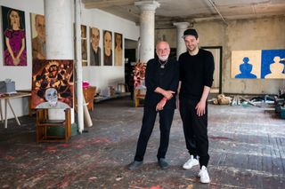 Artist Francesco Clemente with chef Daniel Humm