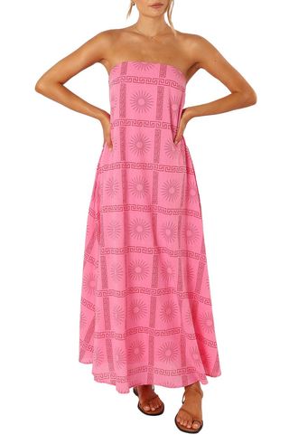 Soph Print Strapless Maxi Dress