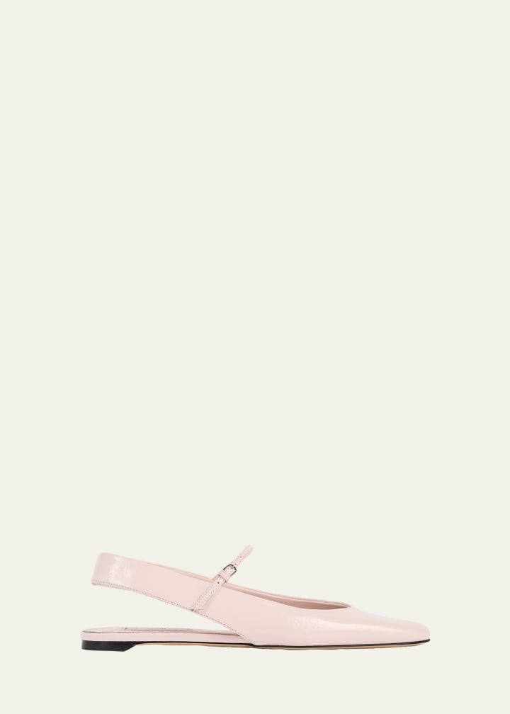 Nappa Leather Slingback Mary Jane Ballerina Flats