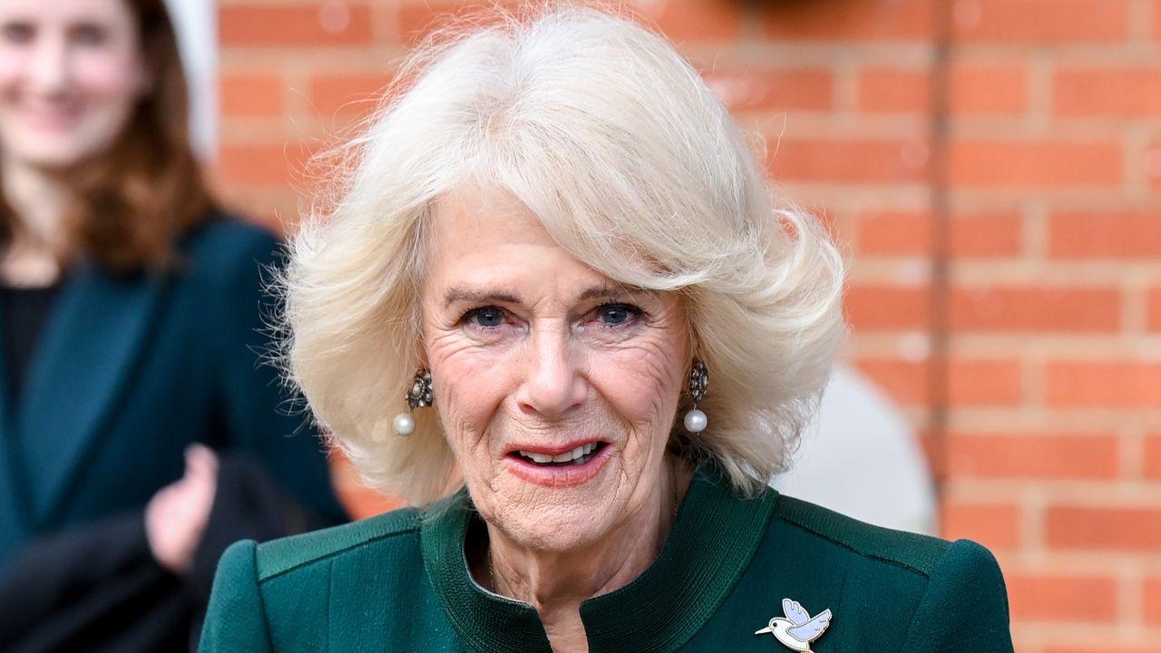 Queen Camilla&#039;s signature style revealed. Seen here departing Barnardos Nursery