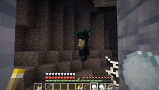 The Minecraft Warden mob viewed underground