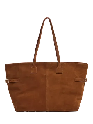 Flattered Lesley Fine Calf Leather Tote Bag, Bourbon