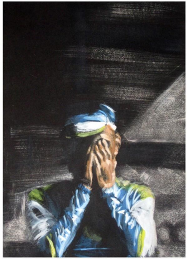 An emotional Alexandre Vinokourov (Astana) celebrates his Li&egrave;ge - Bastogne - Li&egrave;ge win.