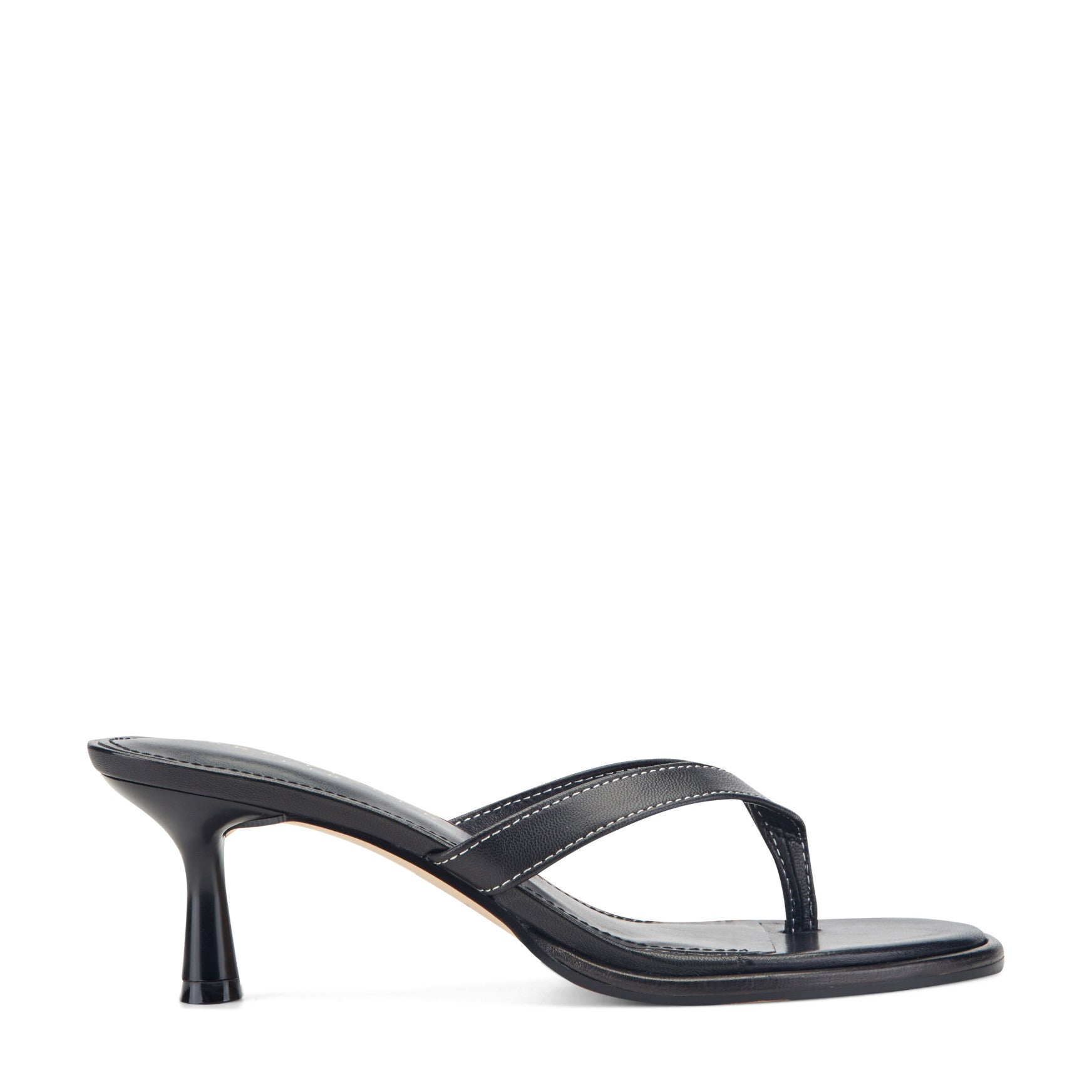 Antonia Leather Thong Sandal - 5 / M / Black Leather