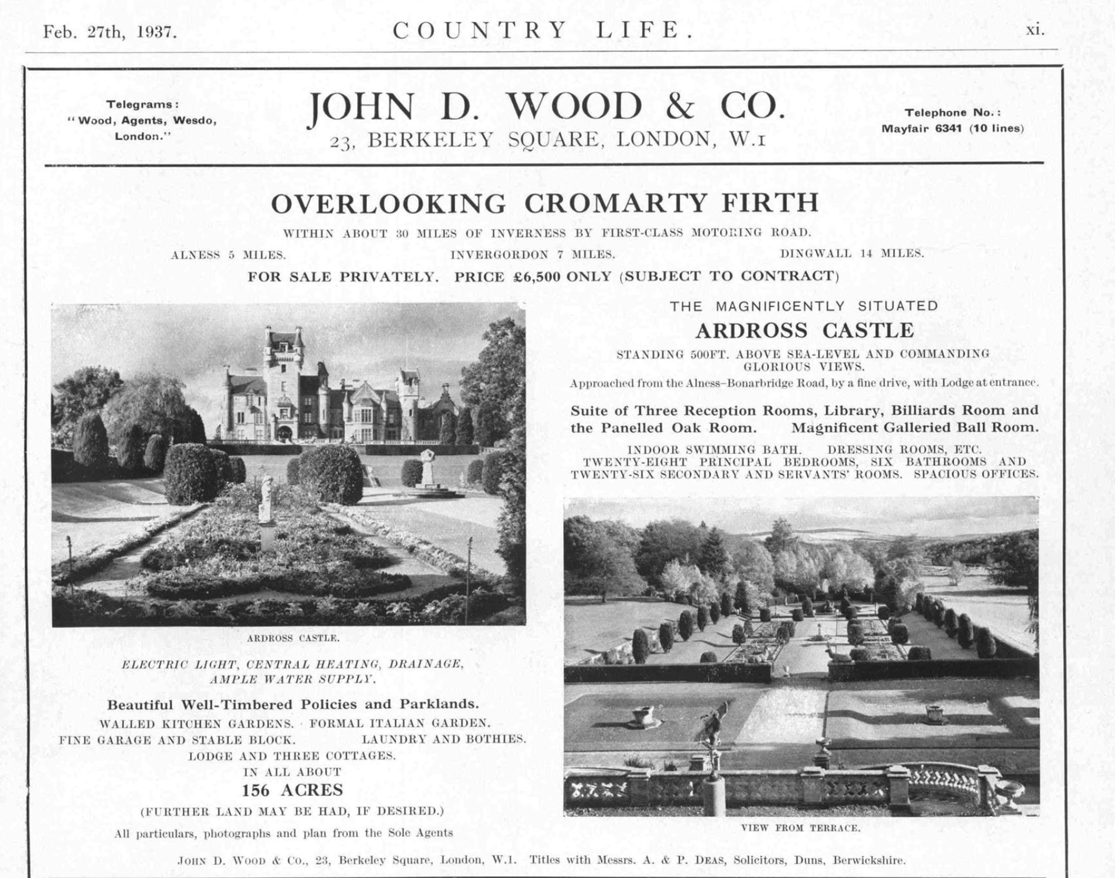 Ardross Castle advert