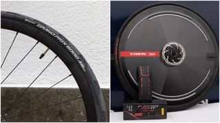 Image shows conti GP5000 tyres and Pirelli