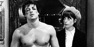 Sylvester Stallone and Talia Shire in an early Rocky movie
