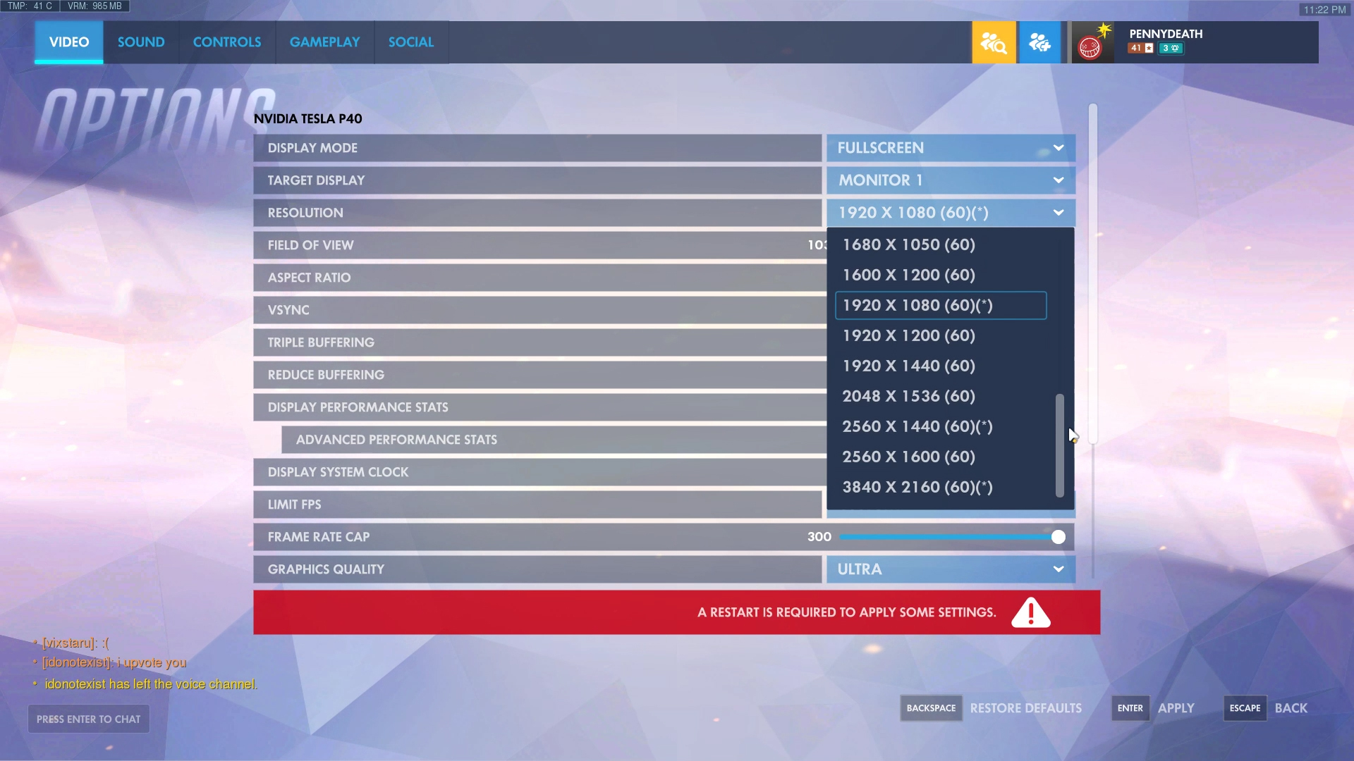 Nvidia GeForce Now server resolution settings.