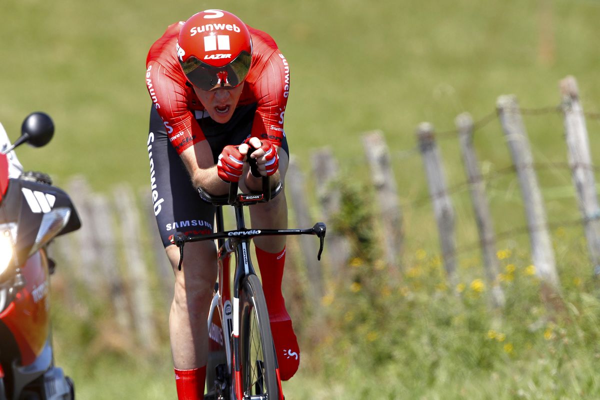 Giro TT winner Chad Haga was a strong early pacesetter