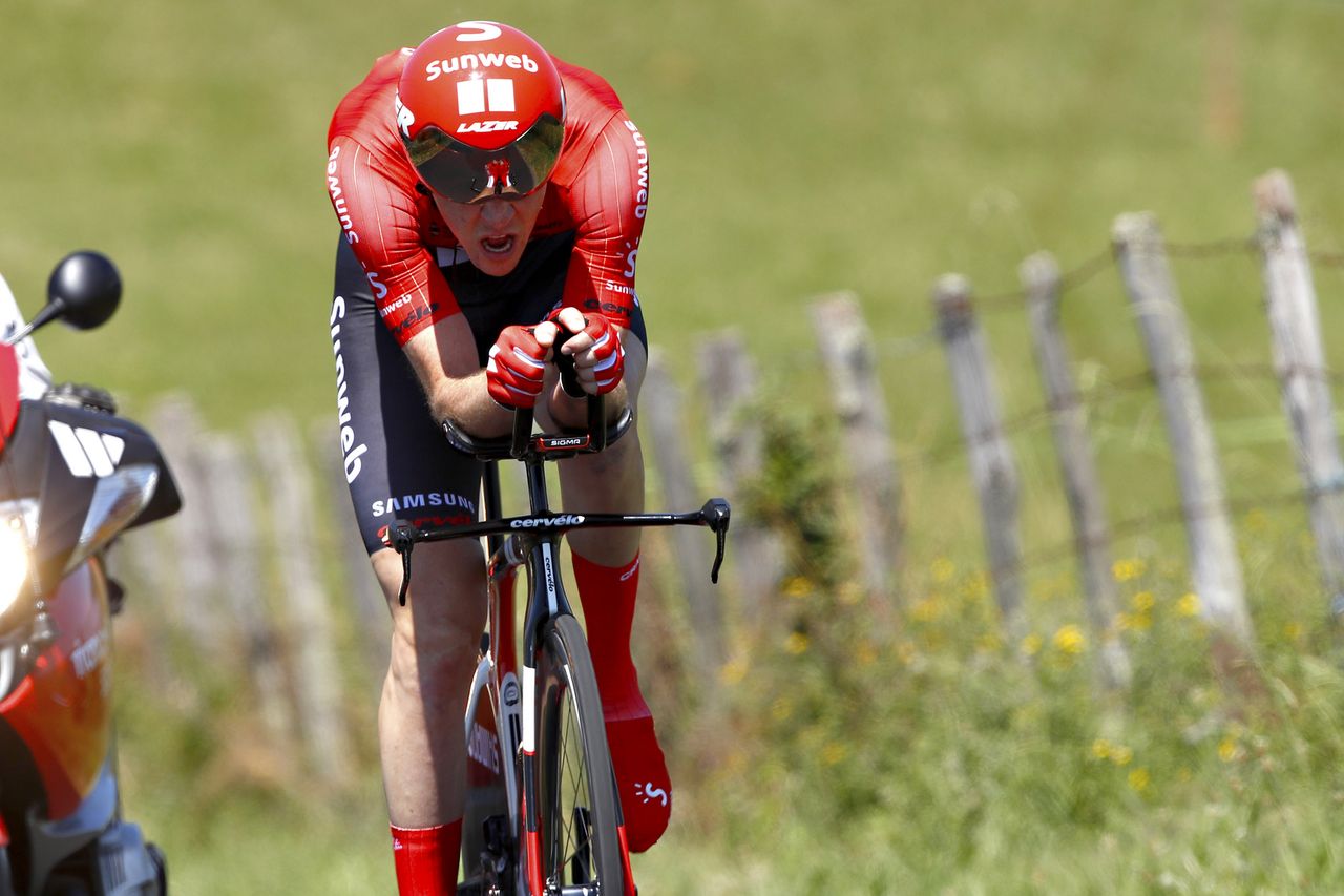 Giro TT winner Chad Haga was a strong early pacesetter