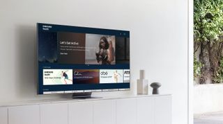 Press mock-up of the Samsung Health hub on Samsung TVs
