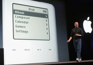 iPod with Steve Jobs on stage