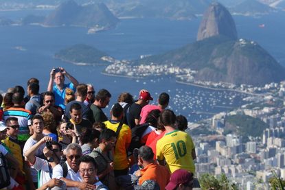Tourists in Brazil.