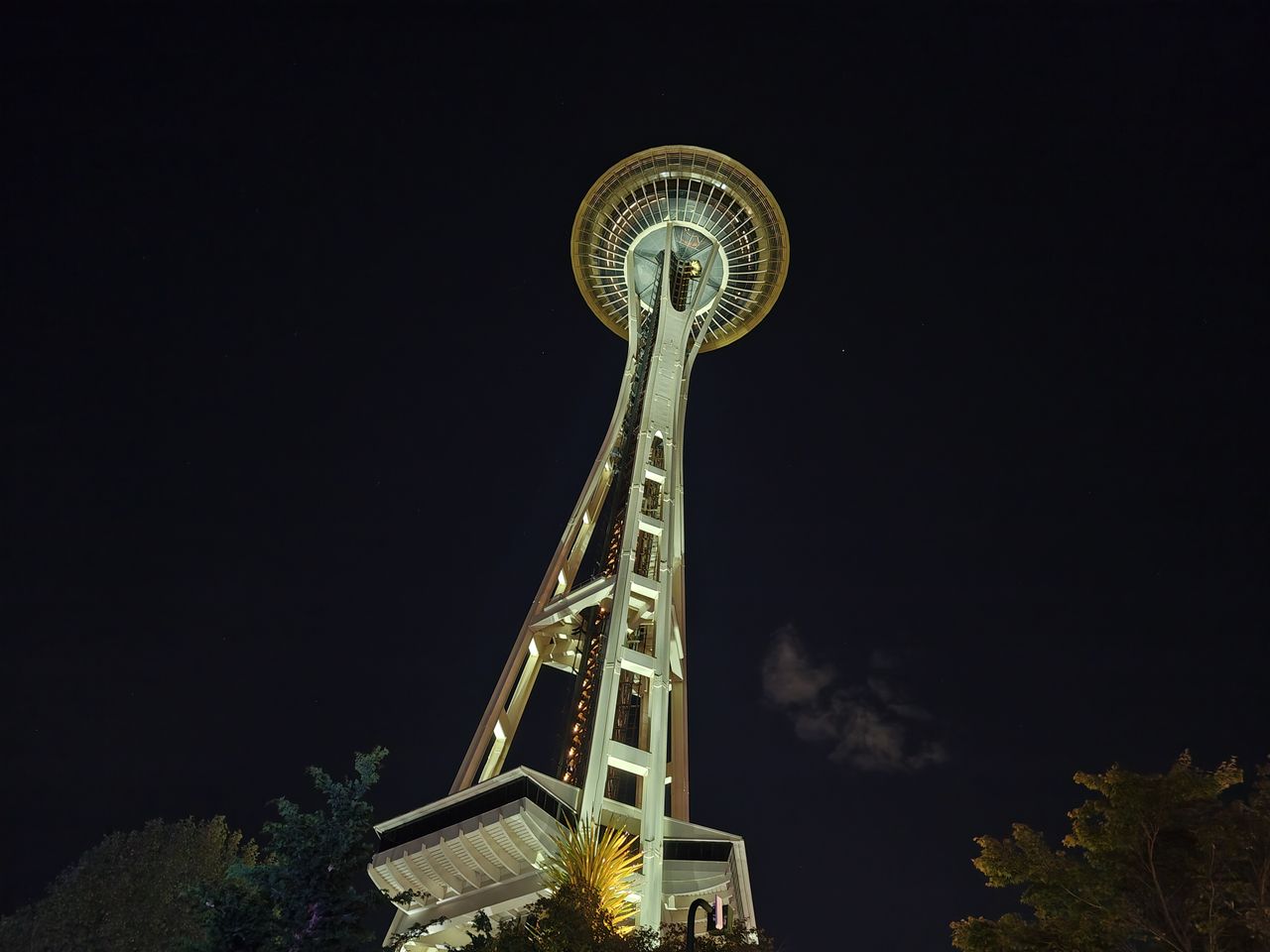 The Seattle Space Needle at night