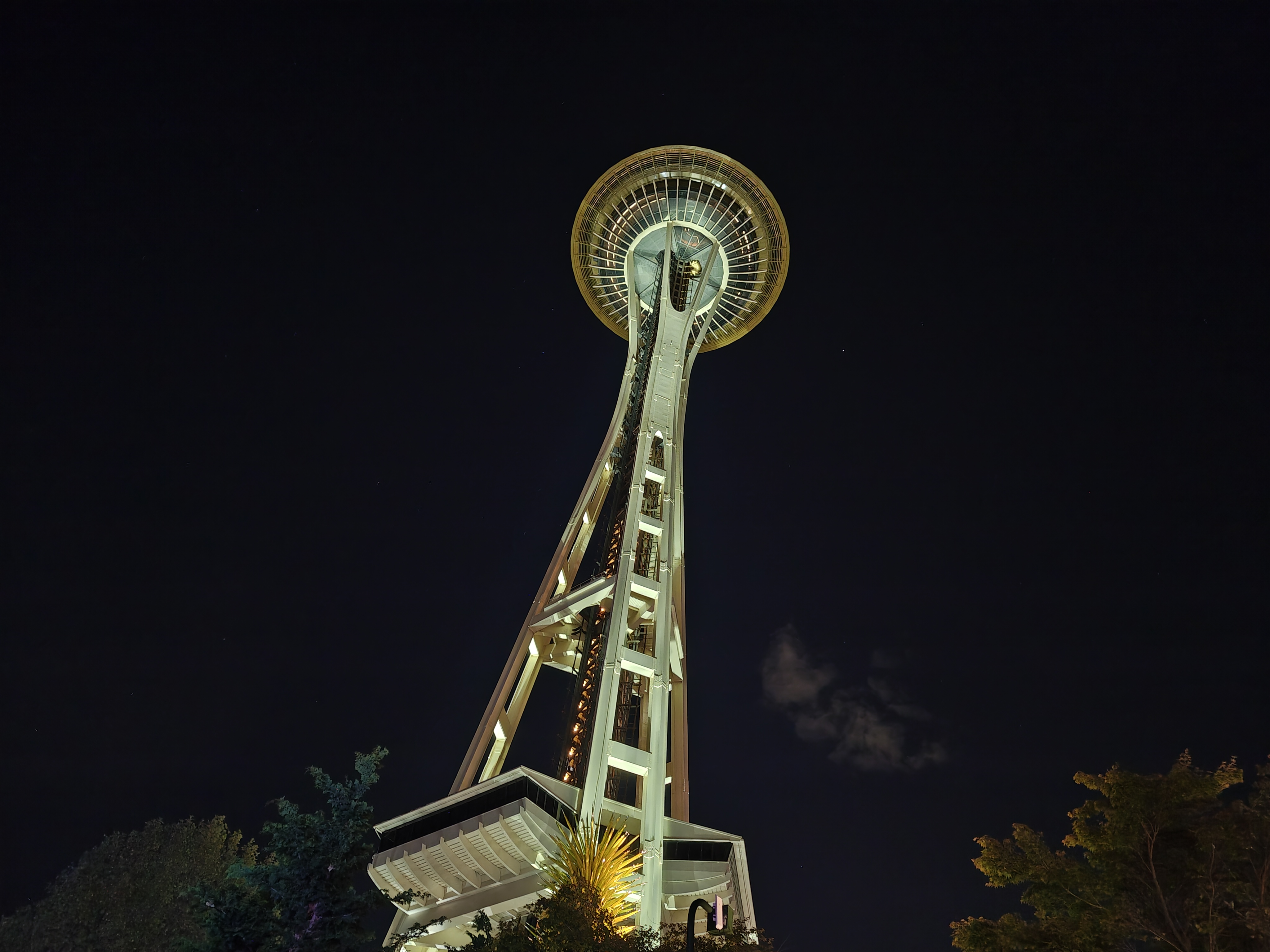 The Seattle Space Needle at night