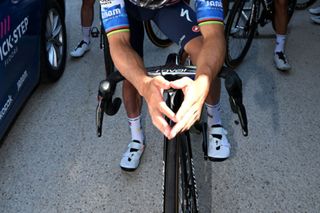 Remco Evenepoel wearing what could be a new Specialized S-Works road shoe