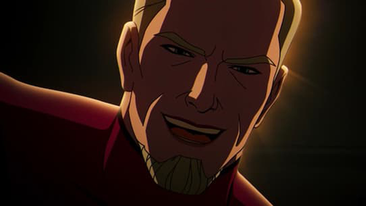 A close up shot of Bastion's face shrouded in shadow in X-Men 97 episode 7