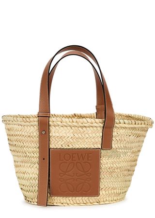 Medium Sand Raffia Basket Bag