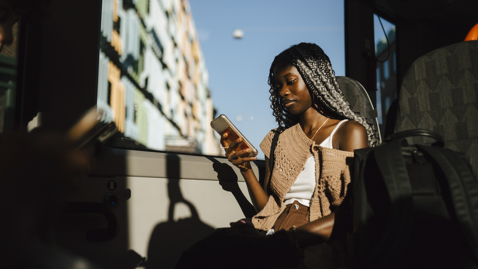 woman using phone