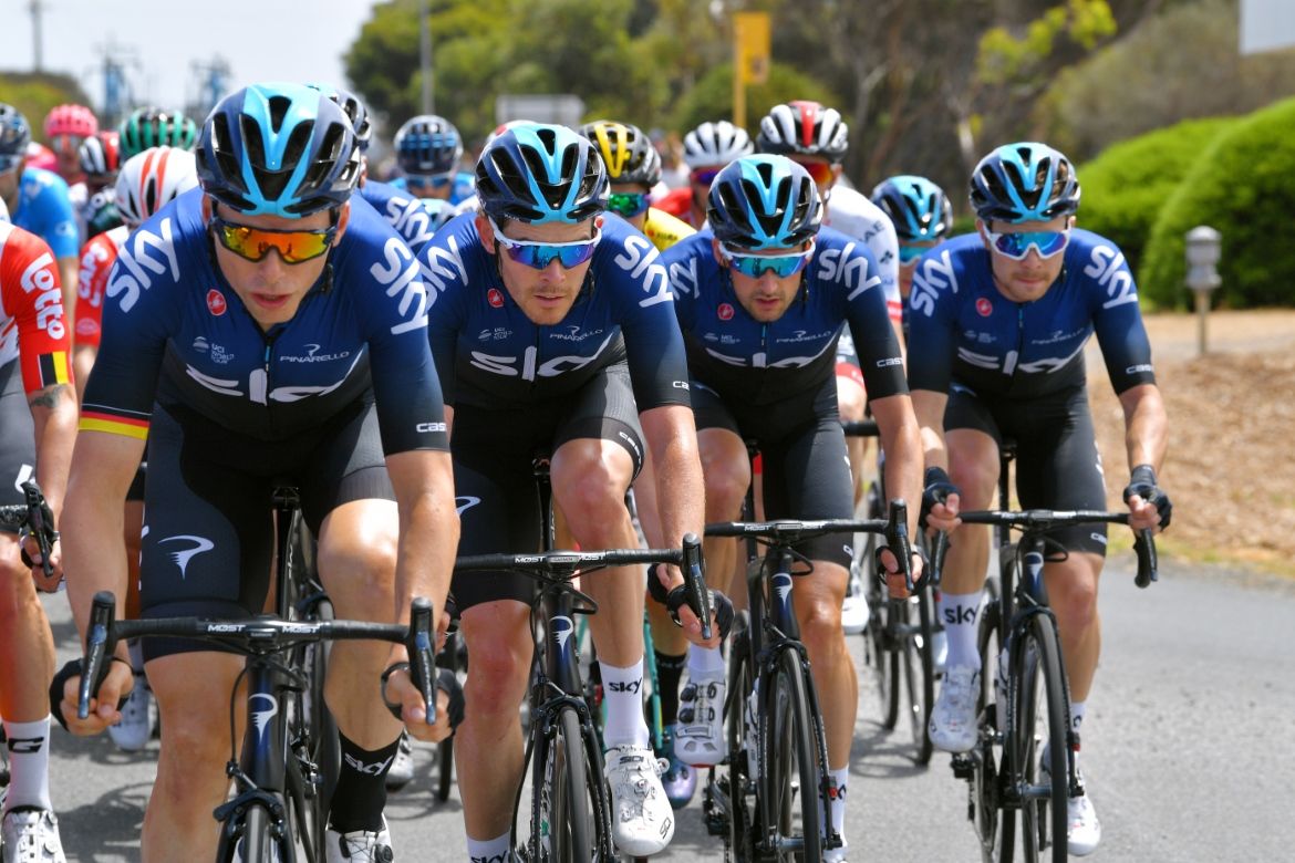 Team Sky in the peloton