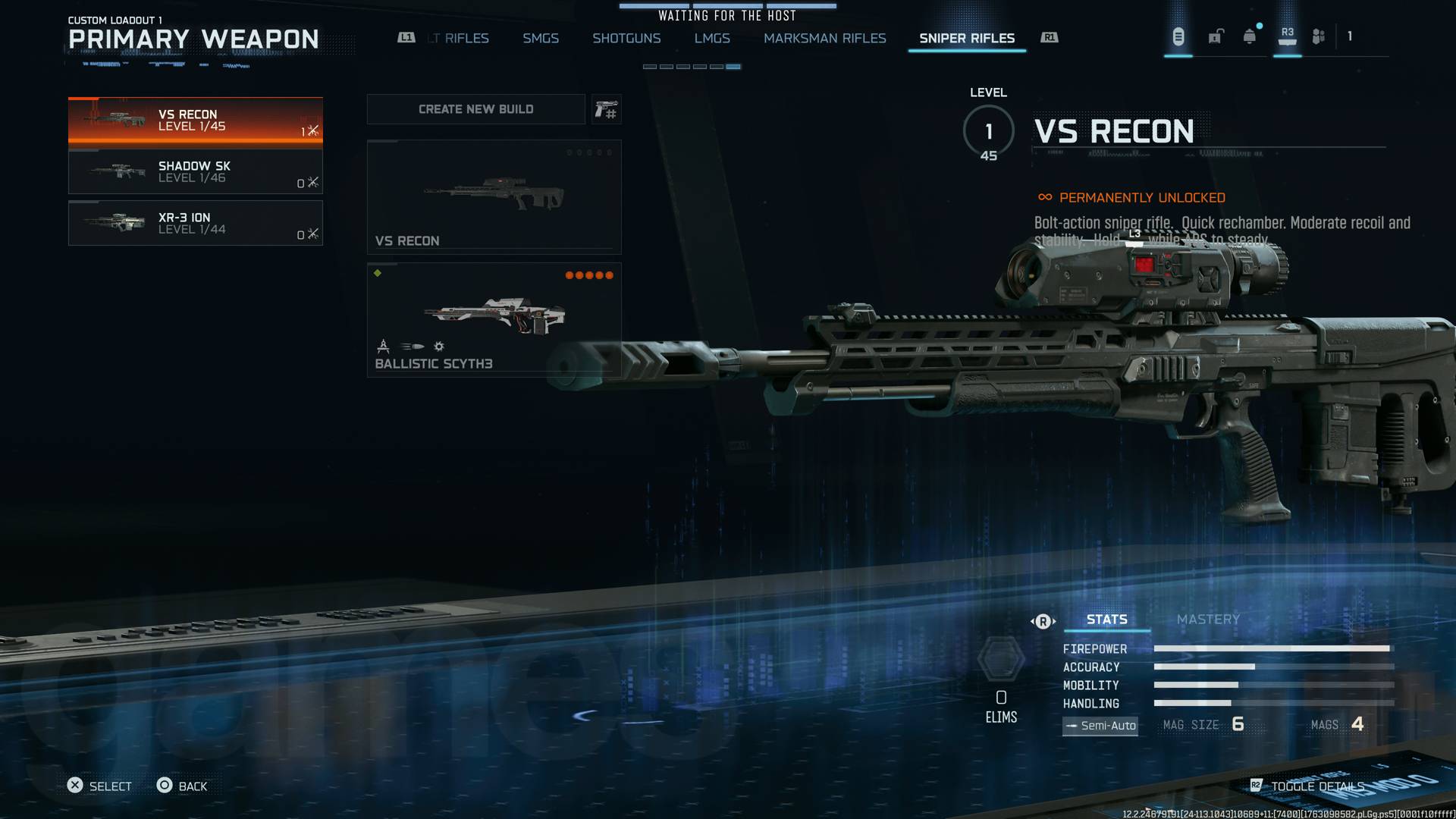 Call of Duty Black Ops 7 VS Recon sniper rifle loadout menu