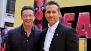 Hugh Jackman and Ryan Reynolds attend the Deadpool & Wolverine World Premiere at the David H. Koch Theater on July 22, 2024 in New York City