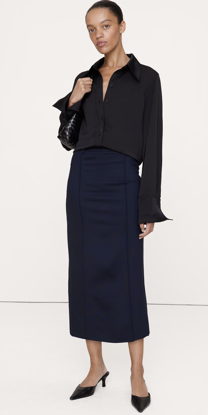 Banana Republic, Ponte Pintuck Pencil Skirt