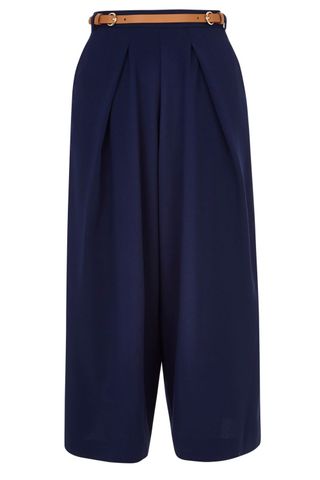 River Island Navy Wide-Leg Cropped Trousers, £32