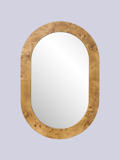 Shyfoy Oval Burl wood wall mirror - 90 X 60 
