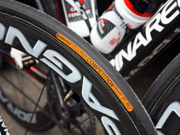 The dotted tread of Continental's Competition Pro Limited Allaround tubulars are a common sight in this year's Giro d'Italia.