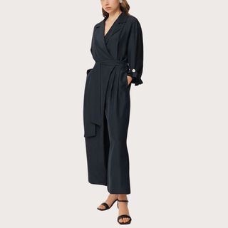 Silk Relaxed Wrap Jumpsuit