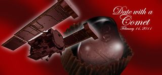 The planned Valentine's Day (Feb. 14, 2011) rendezvous between NASA's Stardust-NExT mission and comet Tempel 1 inspired this chocolate-themed artist's concept.