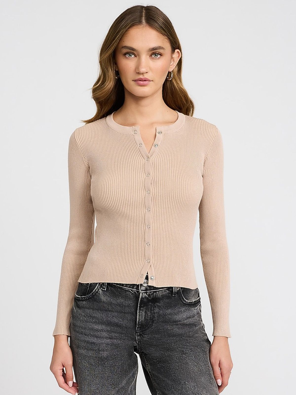 Rib Trim Cardigan