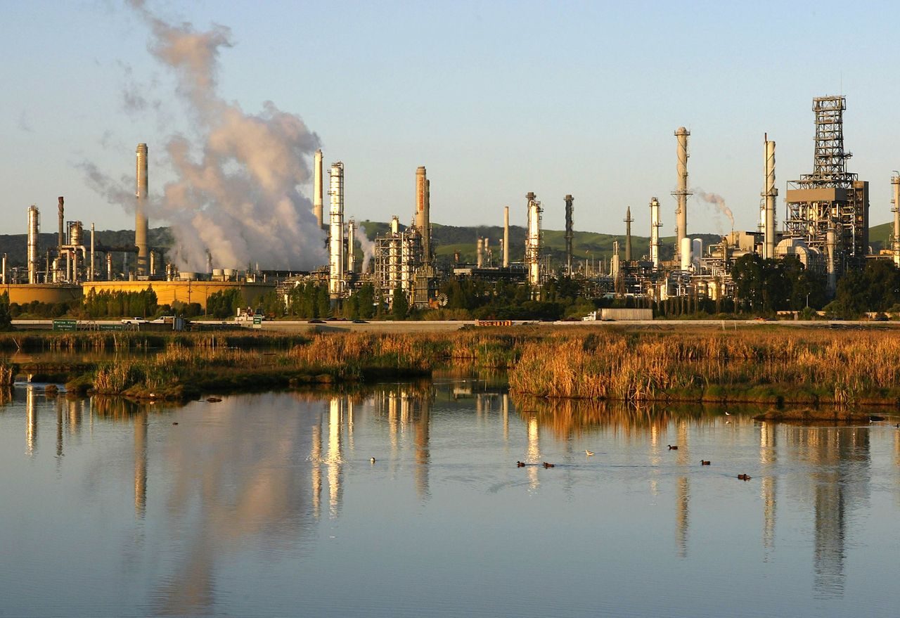 An oil refinery in California.