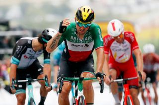 SAINTGAUDENS FRANCE JULY 13 Sonny Colbrelli of Italy and Team Bahrain Victorious 2nd place at arrival during the 108th Tour de France 2021 Stage 16 a 169km stage from Pas de la Casa to SaintGaudens LeTour TDF2021 on July 13 2021 in SaintGaudens France Photo by Chris GraythenGetty Images