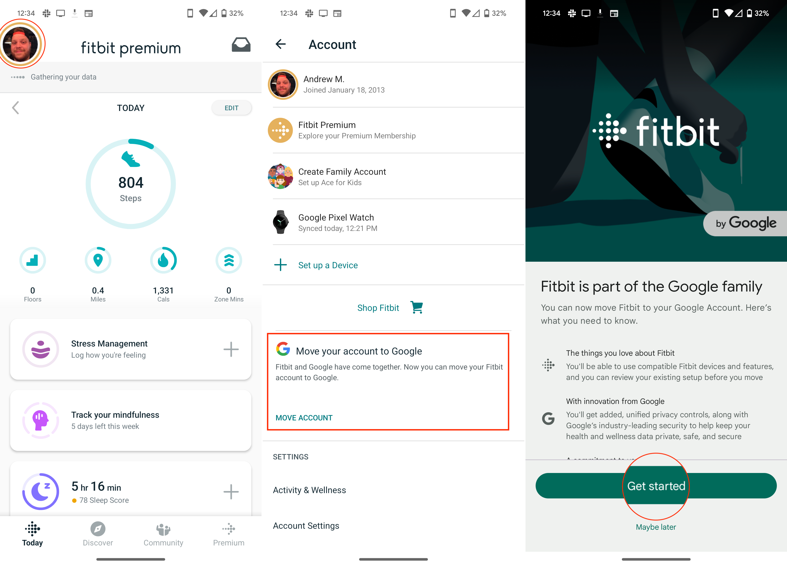 Steps to migrate Fitbit account to your Google account