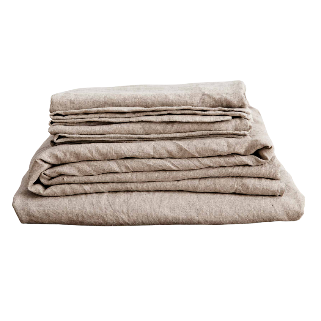 Linen Sheet Set With Pillowcases - Natural